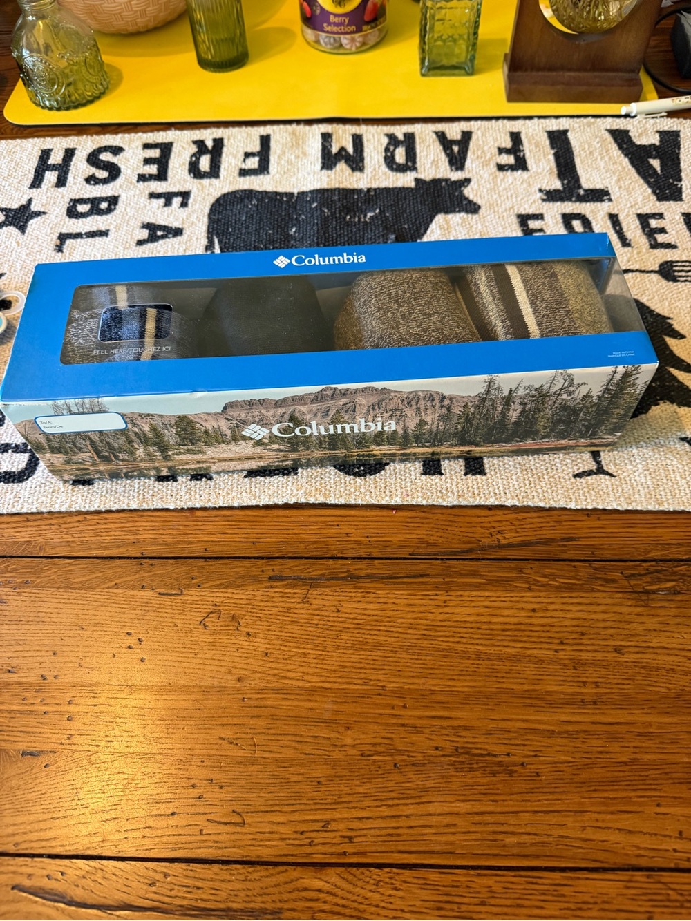 Columbia Men's 4-Pair Socks Box - Blue/Grey/Brown